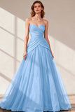 Black Sweetheart Ruched Tulle Ball Gown Prom Dress