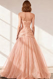 Black Sweetheart Ruched Tulle Ball Gown Prom Dress