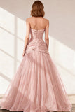 Black Sweetheart Ruched Tulle Ball Gown Prom Dress
