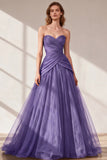 Black Sweetheart Ruched Tulle Ball Gown Prom Dress