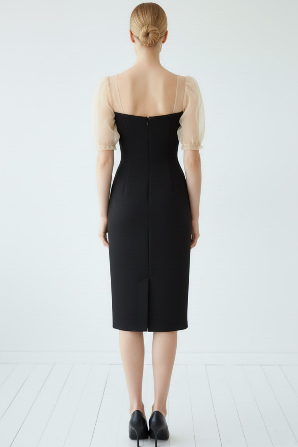 Leely Women Bodycon Midi Cocktail Dress with Sleeves Backless Sweetheart Little Black Dress leelyuk Leely Women Bodycon Midi Cocktail Dress with Sleeves Backless Sweetheart Little Black Dress leelyuk