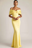 White Mermaid Off the Shoulder Long Wedding Reception Dress