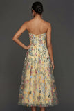 Floral Mauve Sweetheart A Line Embroidered Prom Dress