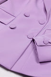 Purple 3 Piece Peak Lapel Double Breasted Women Business Suits