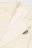 Ivory 2 Piece Notched Lapel Business Suits with Sash