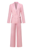 Blush Double Breasted 2 Piece Women's Formal Suits