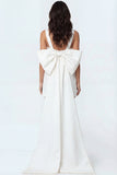 Ivory Bodycon Sleeveless Thick Straps Mini Engagement Dress with Bow