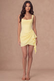 Ivory Thick Straps Bodycon Ruffled Corset Short Bridal Shower Dress