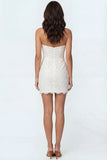 Ivory Bodycon Strapless Backless Short Engagement Dress