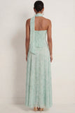 Dusty Sage Floral Corset A Line Strapless Long Wedding Guest Dress