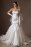 Ivory Mermaid Beaded Strapless Maxi Wedding Dress