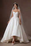 Ivory A Line Sweetheart Corset High Waist Long Wedding Dress