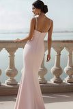English Rose Mermaid Ruched Maxi Bridesmaid Dress with Beading