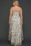 Floral Mauve Sweetheart A Line High Low Plus Size Wedding Guest Dress