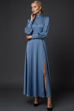 Twilight High Neck Keyhole A Line Long Mother of the Bride Dress with Sleeves