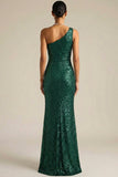 Dark Green Sparkly Sequin Mermaid Long Gala Dress