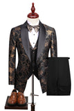 Champagne Shawl Lapel Floral Men's Suits