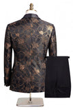 Champagne Shawl Lapel Floral Men's Suits