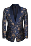 Champagne Shawl Lapel Floral Men's Suits