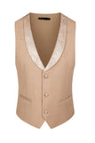 Champagne Shawl Lapel Floral Men's Suits