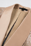 Champagne Shawl Lapel Floral Men's Suits