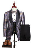 Champagne Shawl Lapel Floral Men's Suits