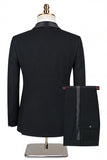 2-piece Black Shawl Lapel Double-Breasted Men's Suits
