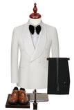 2-piece Black Shawl Lapel Double-Breasted Men's Suits