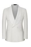 2-piece Black Shawl Lapel Double-Breasted Men's Suits