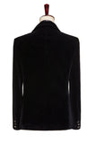 Black 2-piece Sparkly Peaked Lapel Velvet Men's Prom Suits
