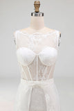 White Corset Bodycon Embroidered Midi Engagement Dress with Cape