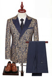Black Peaked Lapel 3-Piece Double Breasted Men's Suits