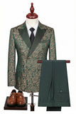 Black Peaked Lapel 3-Piece Double Breasted Men's Suits