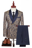 Double Breasted Black Shawl Lapel 3-Piece Men's Suits