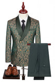Double Breasted Black Shawl Lapel 3-Piece Men's Suits