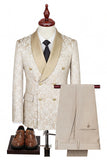 Double Breasted Black Shawl Lapel 3-Piece Men's Suits
