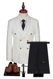 Double Breasted Black Shawl Lapel 3-Piece Men's Suits