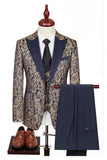3-Piece Black Peaked Lapel One Button Men's Suits