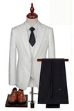 3-Piece Black Peaked Lapel One Button Men's Suits