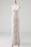 White Lace Floral Mermaid Long Wedding Reception Dress