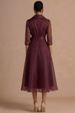 A Line White Long Sleeves V Neck Wedding Reception Dress with Bow