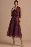 A Line White Long Sleeves V Neck Wedding Reception Dress with Bow