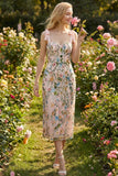 Pink Floral Sheath Thick Straps Embroidered Maxi Wedding Guest Dress