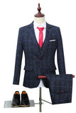 Black Plaid Notched Lapel 3-Piece Men's Formal Suits
