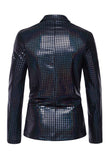 Single Breasted Black Metallic Grid Notched Lapel 2-Piece Men's Prom Suits