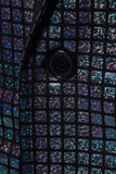 Single Breasted Black Metallic Grid Notched Lapel 2-Piece Men's Prom Suits