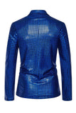 Single Breasted Black Metallic Grid Notched Lapel 2-Piece Men's Prom Suits