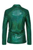 Single Breasted Black Metallic Grid Notched Lapel 2-Piece Men's Prom Suits