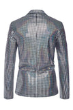 Single Breasted Black Metallic Grid Notched Lapel 2-Piece Men's Prom Suits