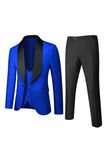 One Button Light Pink Shawl Lapel 3-Piece Men's Wedding Suits